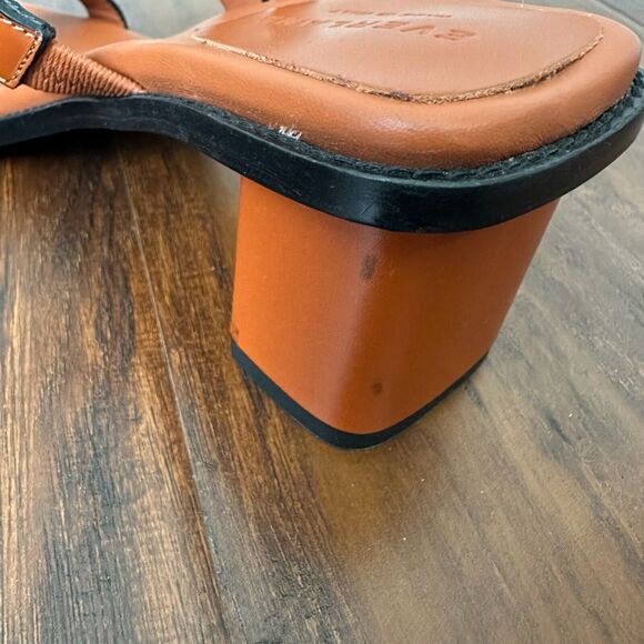 NWOB EVERLANE The Italian Leather Tourist Heel Sandals in Adobe Brown - Picture 8 of 12